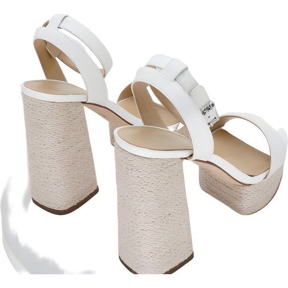 Michael Kors Ashton Ankle-Strap Platform Sandals Optic White US 9.5M - Picture 3 of 6